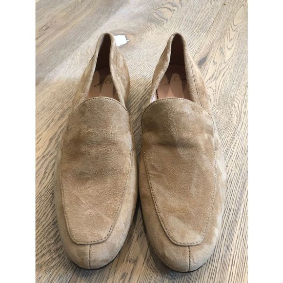 J Crew Tan Suede Loafers, Women’s 6